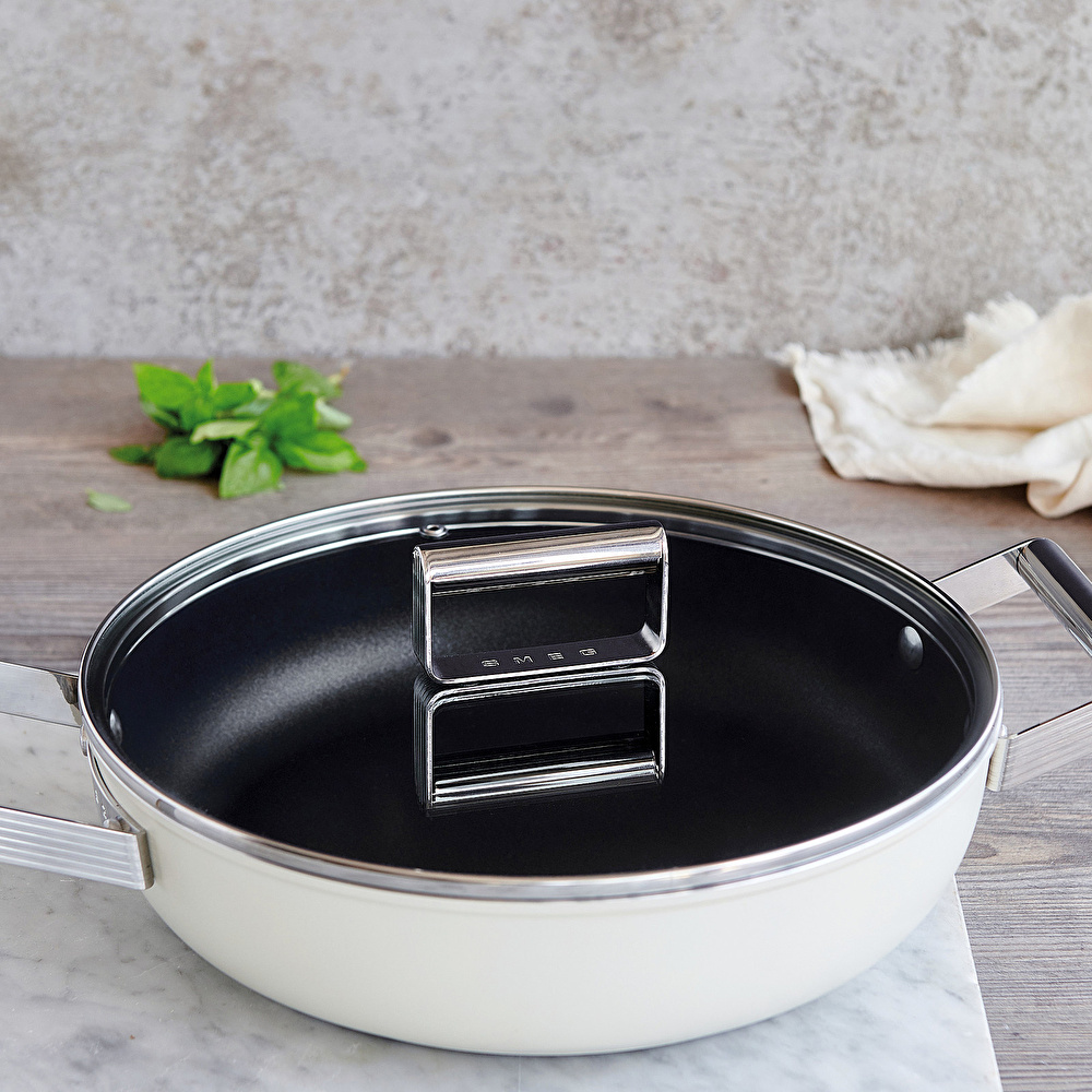 Smeg Cookware Krem Tencere Cam Kapaklı 28 cm görseli 24