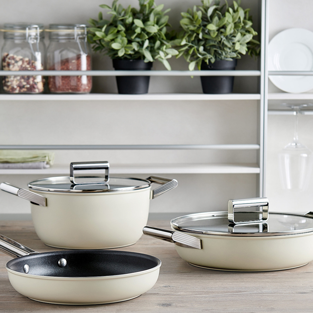 Smeg Cookware Krem Tencere Cam Kapaklı 28 cm görseli 25