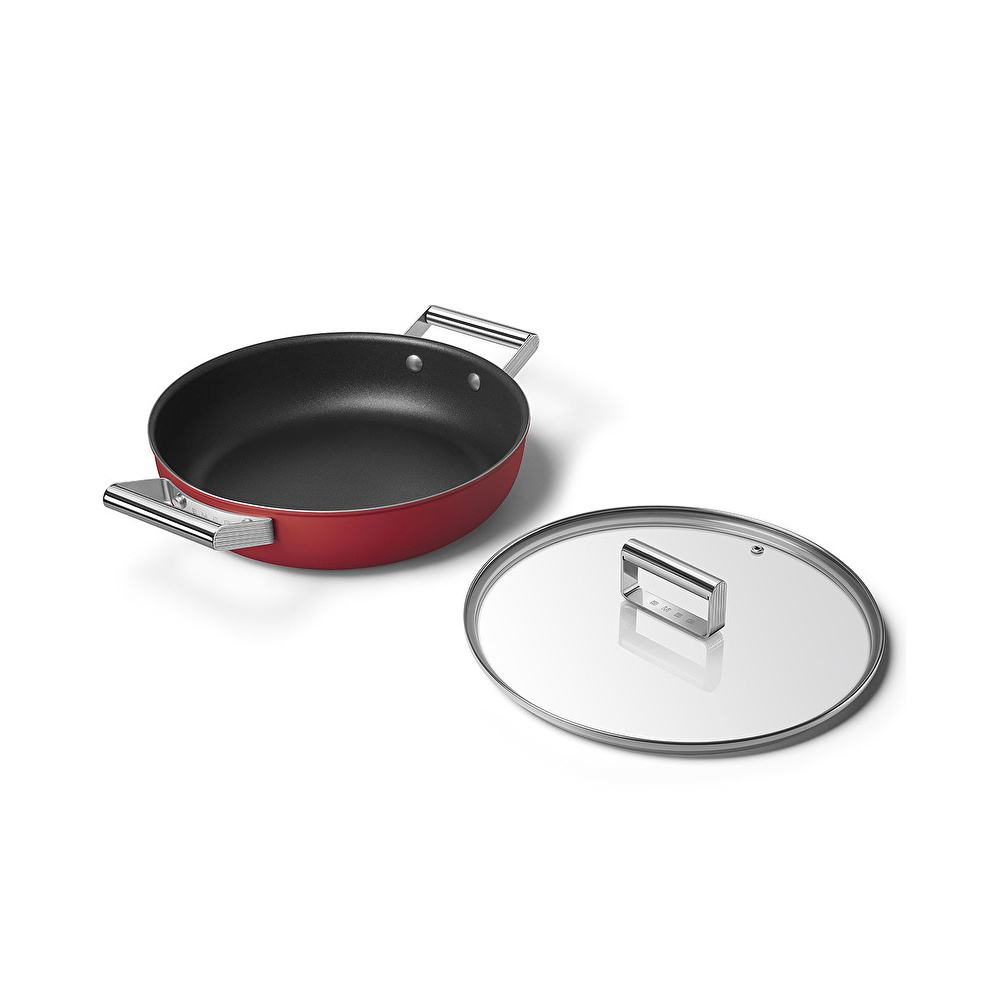 Smeg Cookware Kırmızı Tencere Cam Kapaklı 28 cm görseli 3