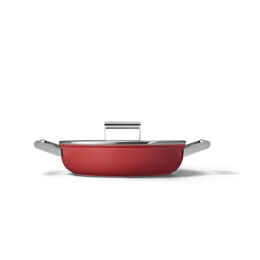 Smeg Cookware Kırmızı Tencere Cam Kapaklı 28 cm görseli 8