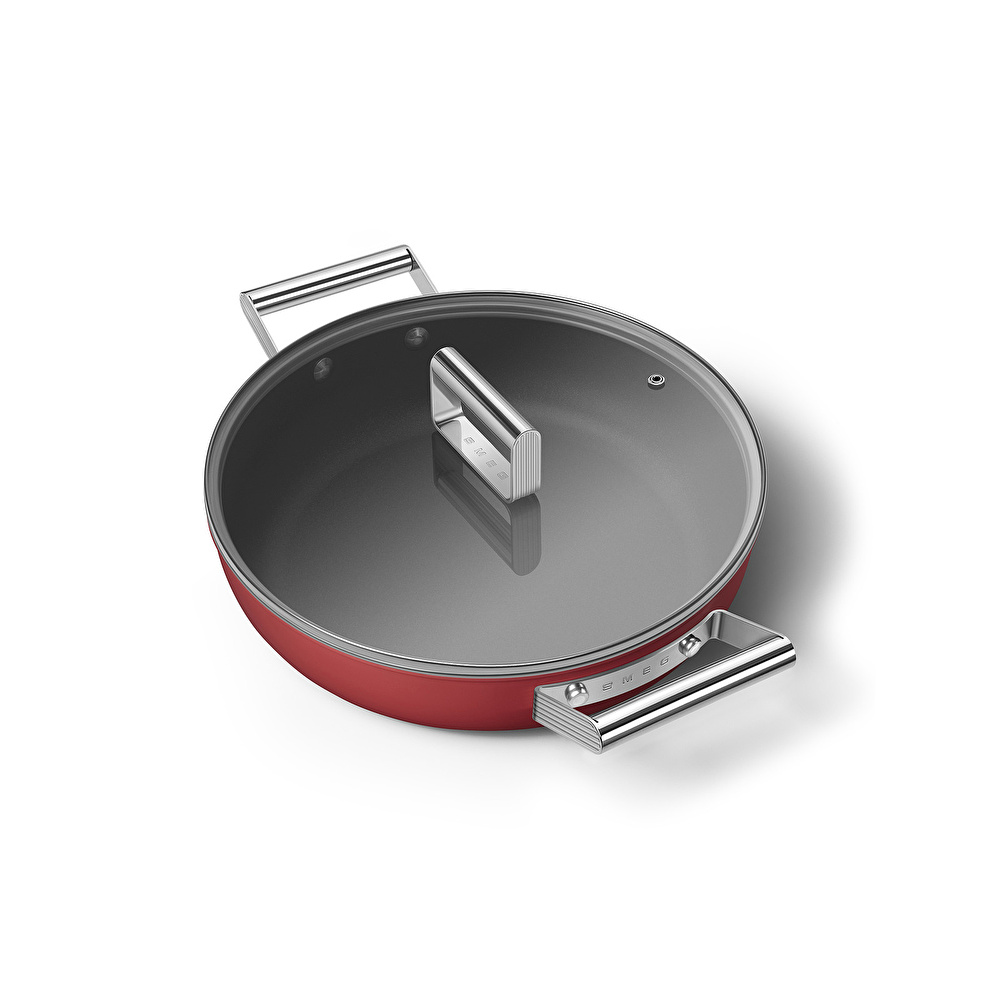 Smeg Cookware Kırmızı Tencere Cam Kapaklı 28 cm görseli 13