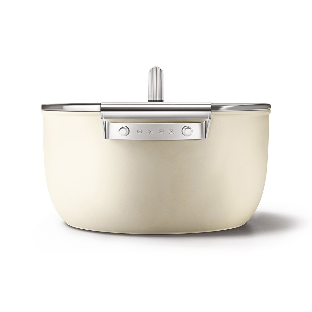 Smeg Cookware Krem Tencere Cam Kapaklı 26 cm görseli 2