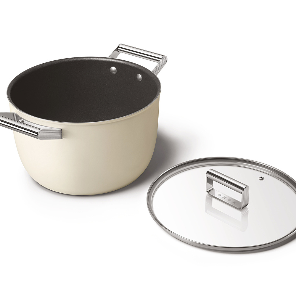 Smeg Cookware Krem Tencere Cam Kapaklı 26 cm görseli 9
