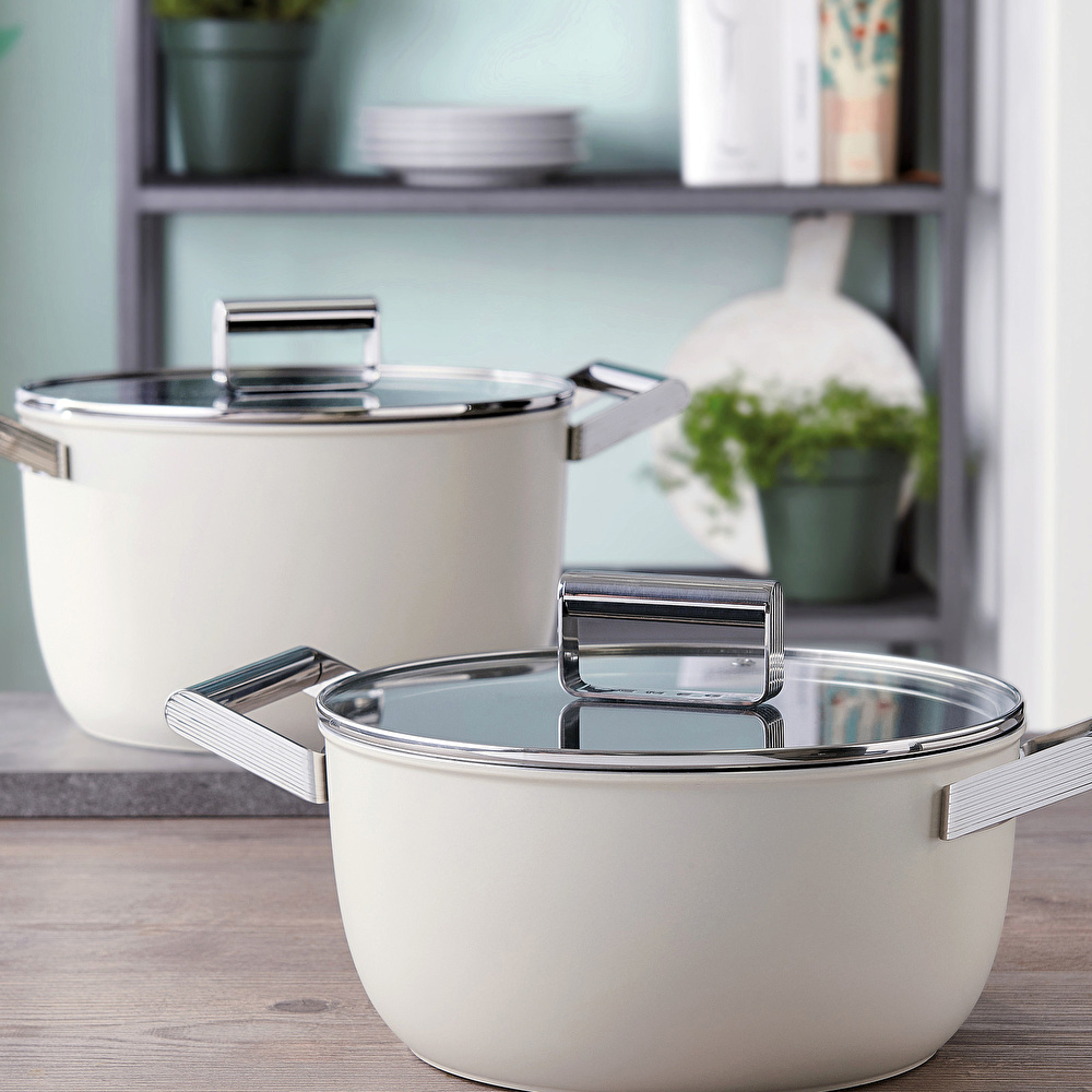 Smeg Cookware Krem Tencere Cam Kapaklı 26 cm görseli 16