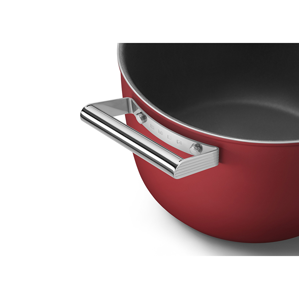 Smeg Cookware Kırmızı Tencere Cam Kapaklı 26 cm   görseli 7