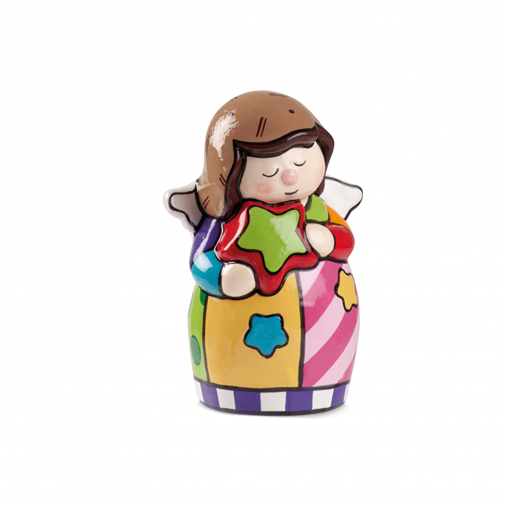 Egan Italy Britto Yıldızlı Melek Dekoratif Obje 8 cm x 12 cm görseli 1