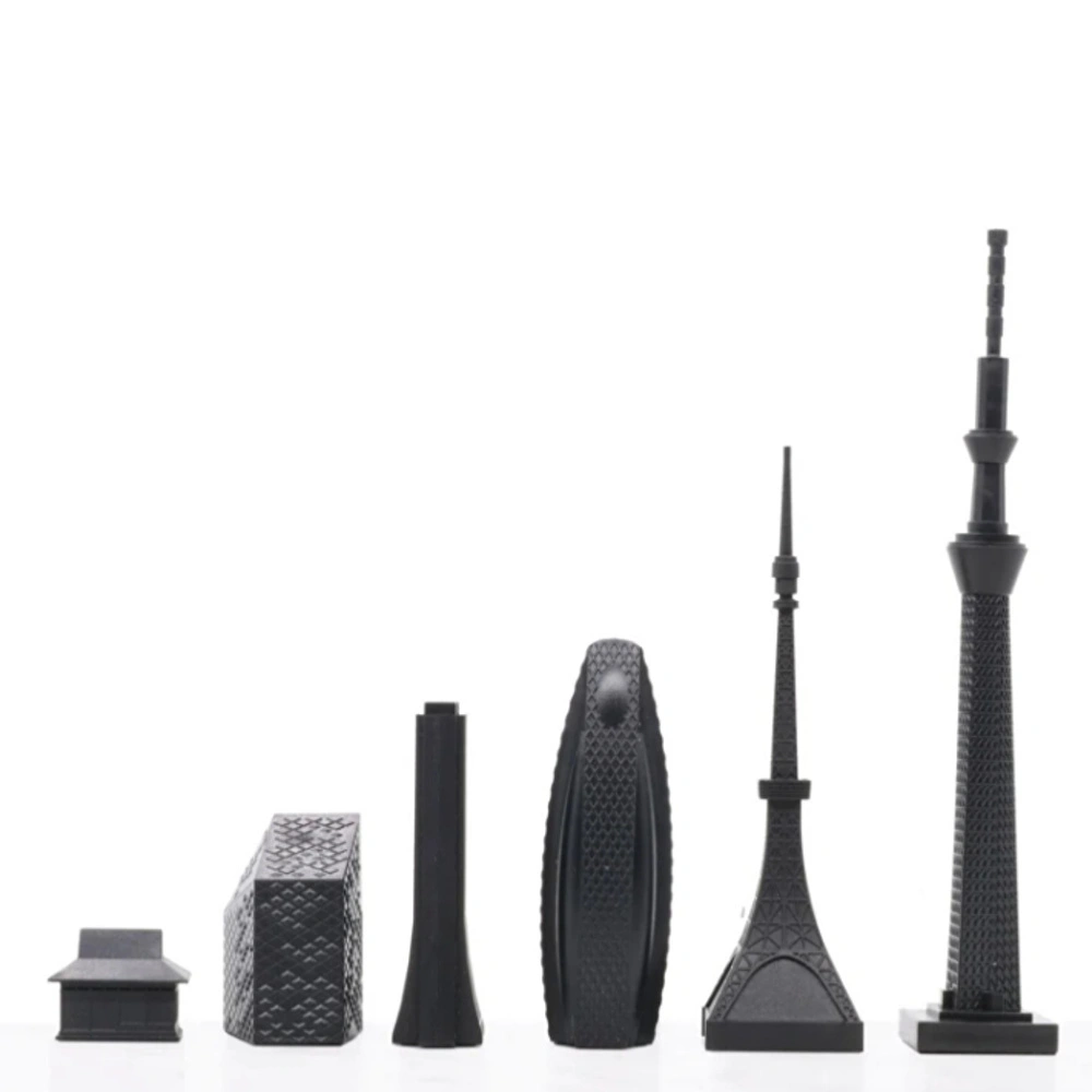 Skyline Chess Paslanmaz Çelik Mermer Satranç Takımı Tokyo görseli 4