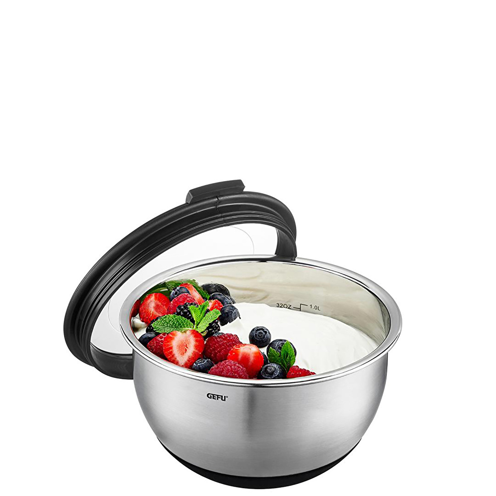GEFU Çelik Kapaklı Salata Kasesi 16 cm görseli 1
