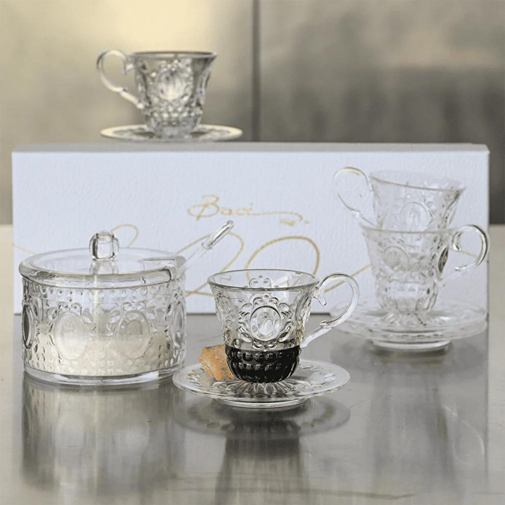 Baci Milano Baroque Rock Cake Şekerlik Ve Kaşığı Şeffaf görseli 2