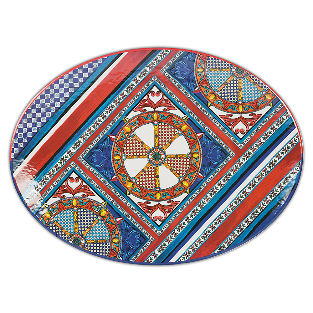 Baci Milano Sole Mio Melamin Oval Servis Tabağı 49 cm x 36 cm görseli 1