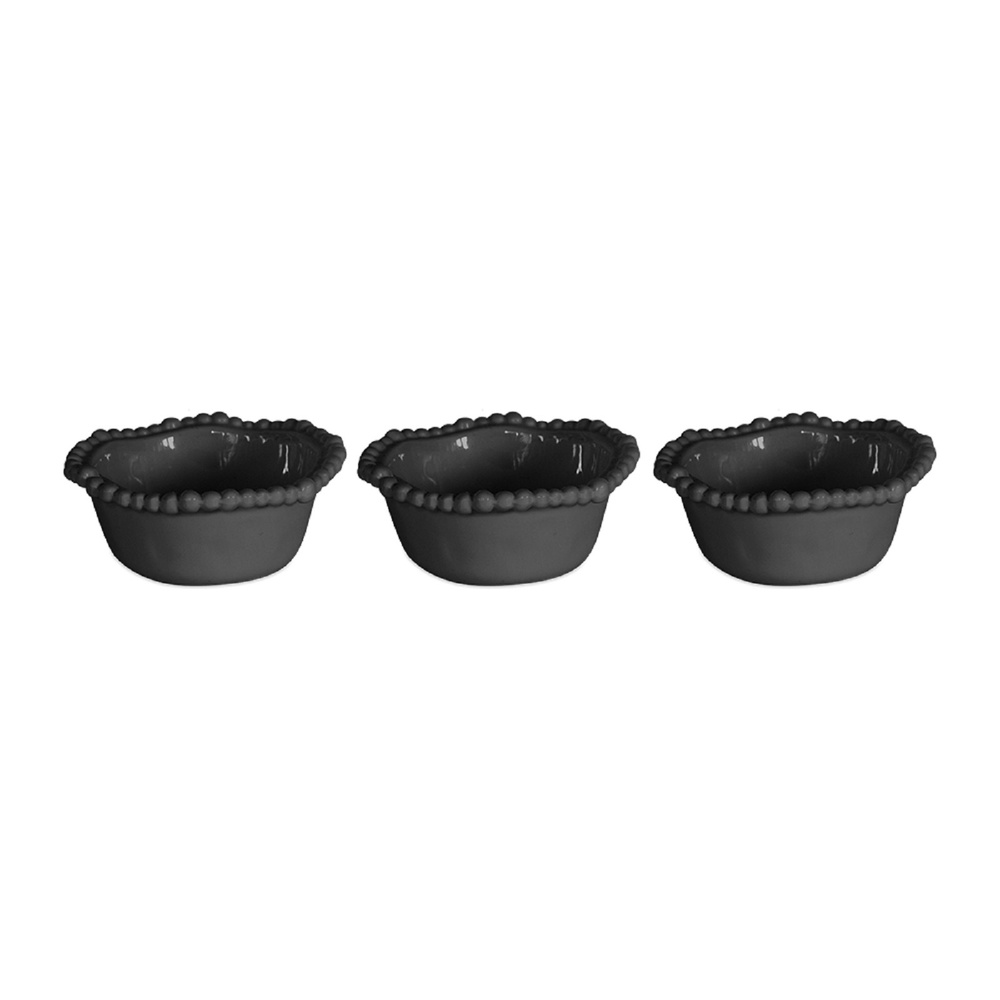 Baci Milano Joke Table Kitchen Melamin 3'lü Küçük Kase Siyah görseli 1