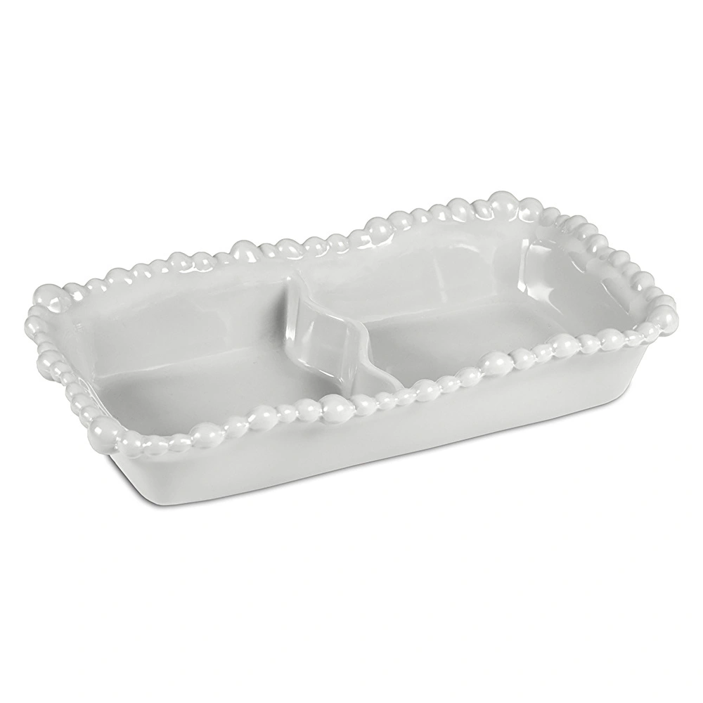 Baci Milano Joke Table Kitchen Melamin 2 Bölmeli Tabak Beyaz görseli 1