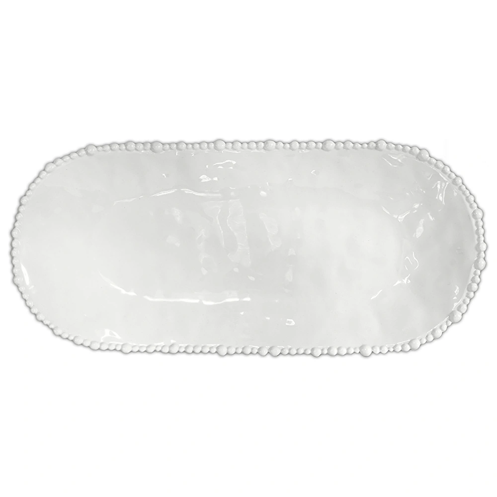 Baci Milano Joke Table Kitchen Melamin Oval Servis Tabağı 24 cm x 53 cm Beyaz görseli 1