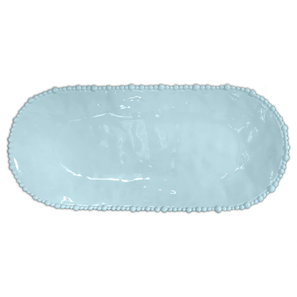 Baci Milano Joke Table Kitchen Melamin Oval Servis Tabağı 24 cm x 53 cm Aqua görseli 1