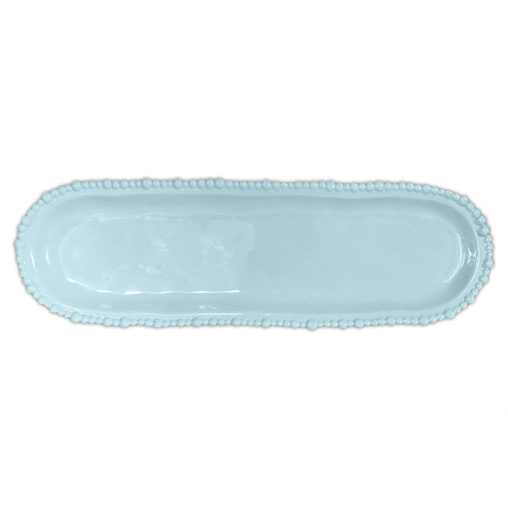 Baci Milano Joke Table Kitchen Melamin Oval Servis Tabağı 13 cm x 44 cm Aqua görseli 1