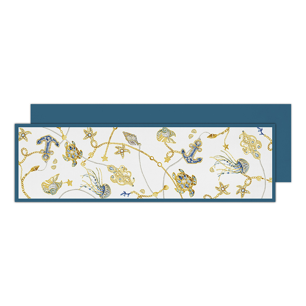 Baci Milano Portofino Runner 48 cm x 150 cm Mavi  görseli 1