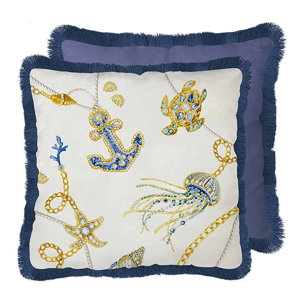 Baci Milano Portofino Yastık 60 cm x 60 cm Mavi görseli 1