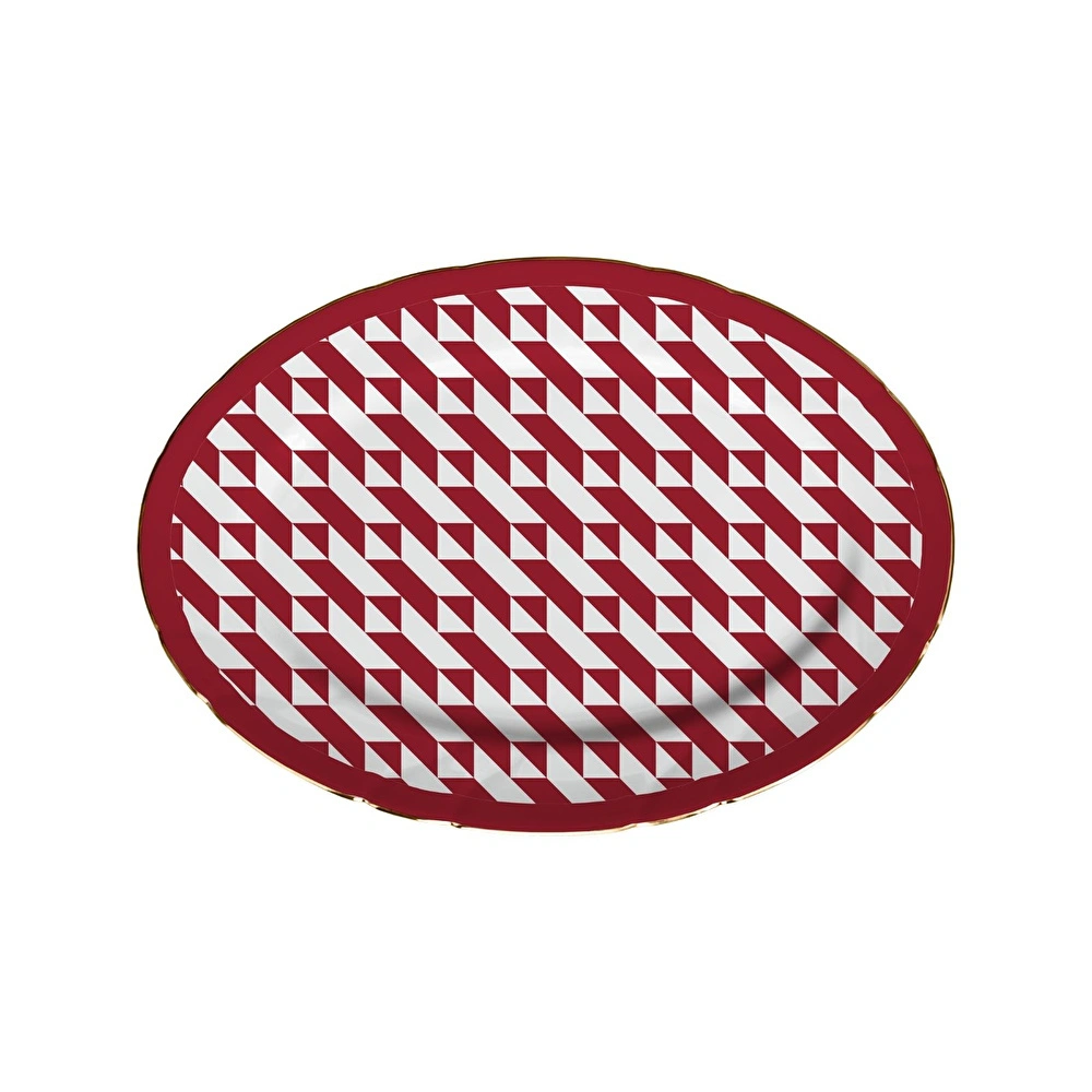 Baci Milano Le Rouge Oval Porselen Tabak 27 cm görseli 2
