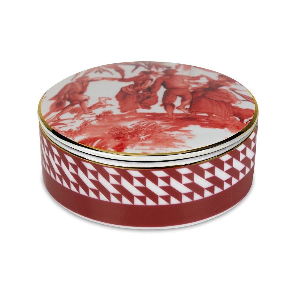 Baci Milano Le Rouge Porselen Yuvarlak Kutu 13 cm görseli 2