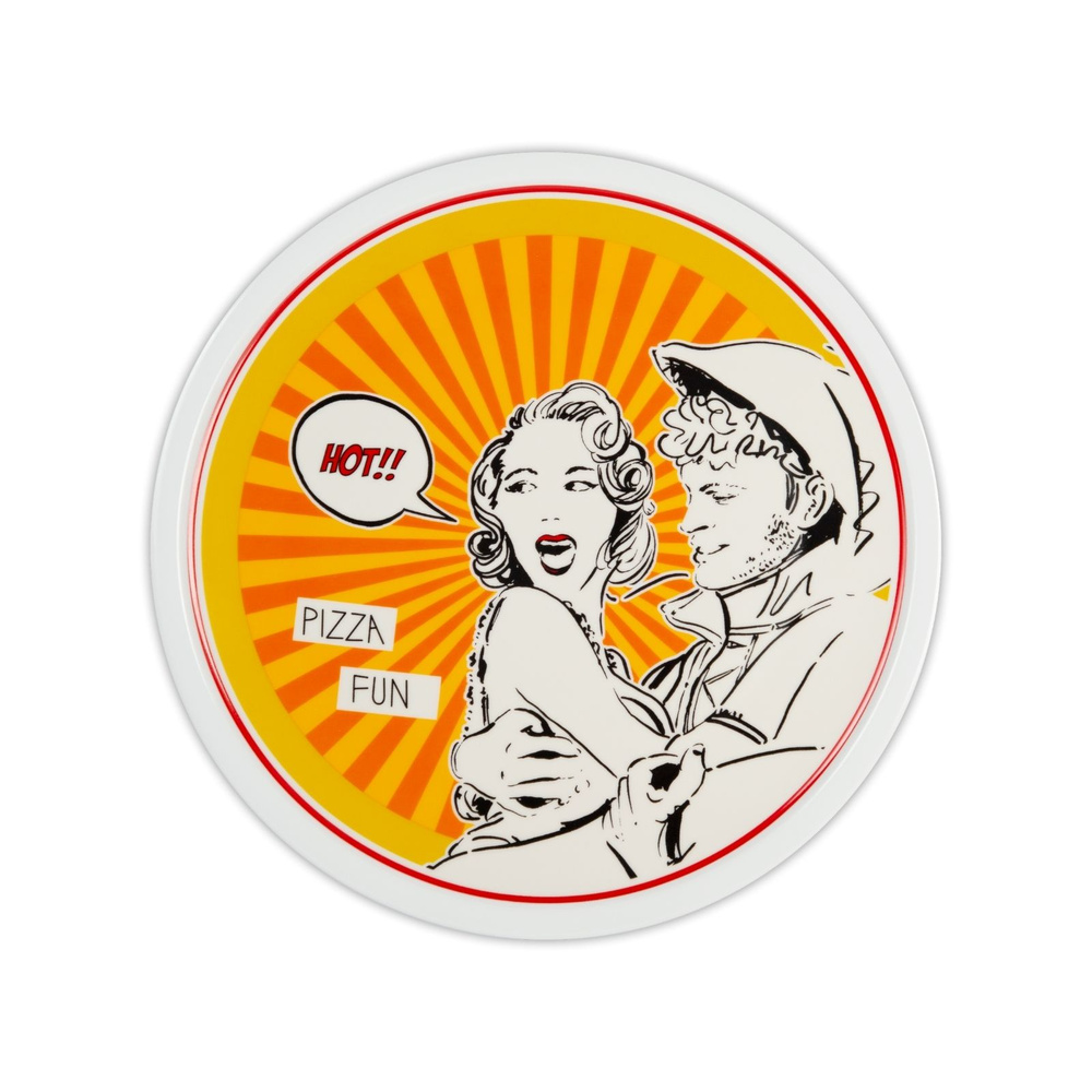Baci Milano Gulp Porselen Pizza Tabağı 33,5 cm Turuncu görseli 1