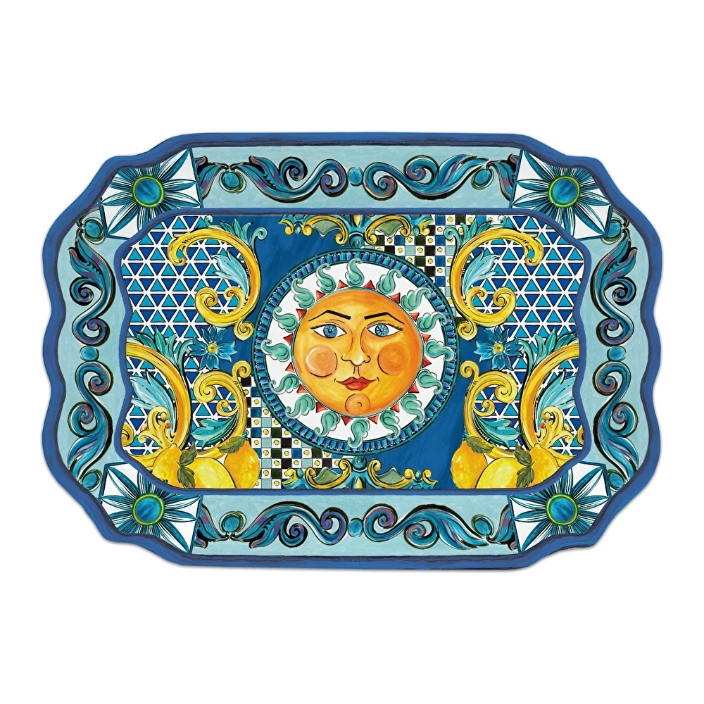 Baci Milano Sicily Tepsi 47 cm x 33 cm Mavi  görseli 1
