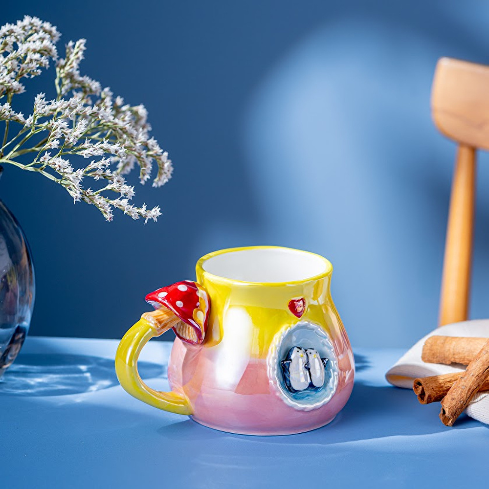 İstanbul Porselen Penguen Kupa 400 ML Pembe görseli 2