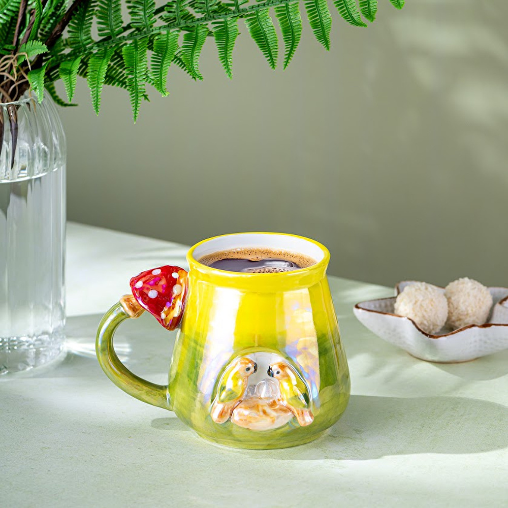 İstanbul Porselen Tropikal Kupa 400 ML Yeşil görseli 1