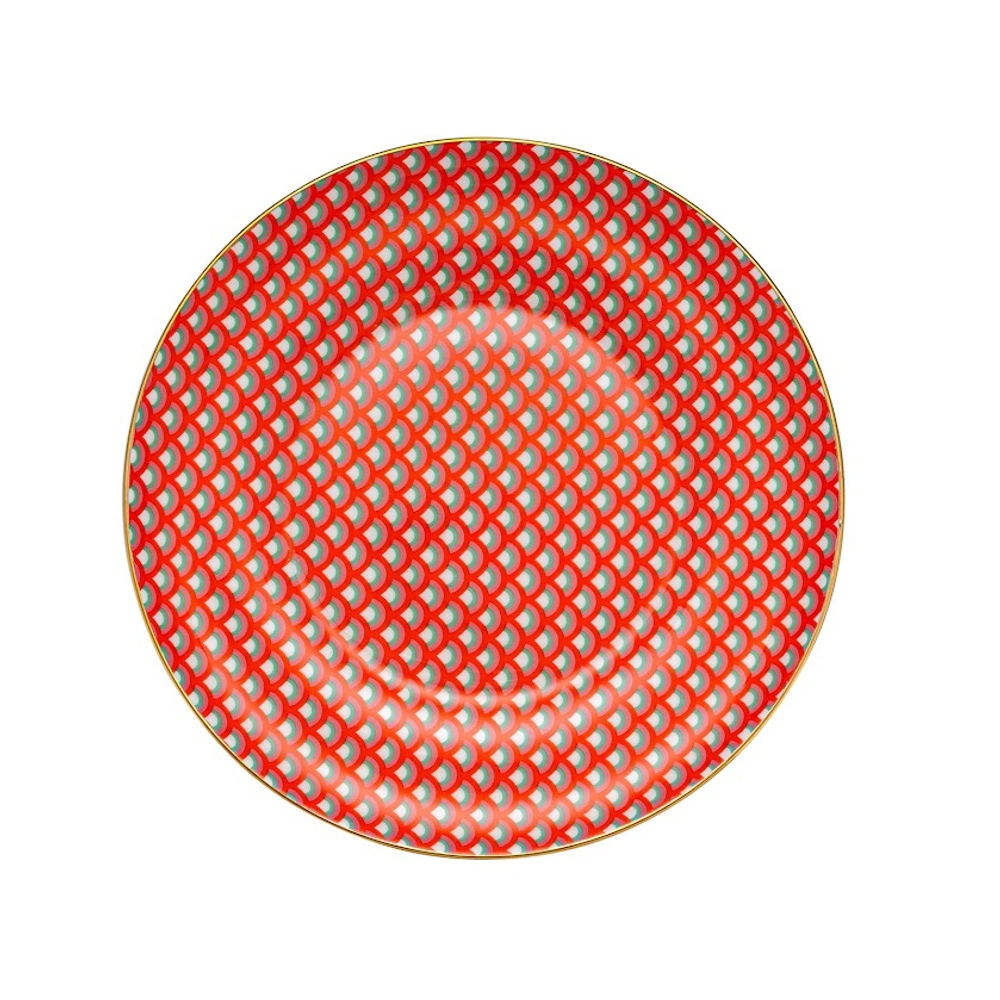 İstanbul Porselen Nar Fine Bone Pasta Tabağı Kırmızı 21 cm görseli 5