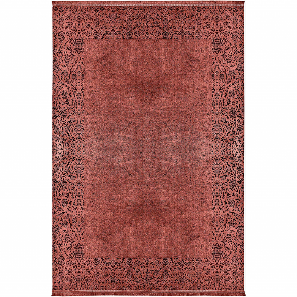 Kaşmir Halı Viskon Premium Damask Somon 160x230cm Halı görseli 1