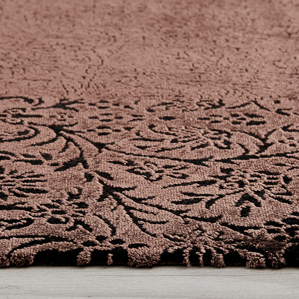 Kaşmir Halı Viskon Premium Damask Somon 160x230cm Halı görseli 4
