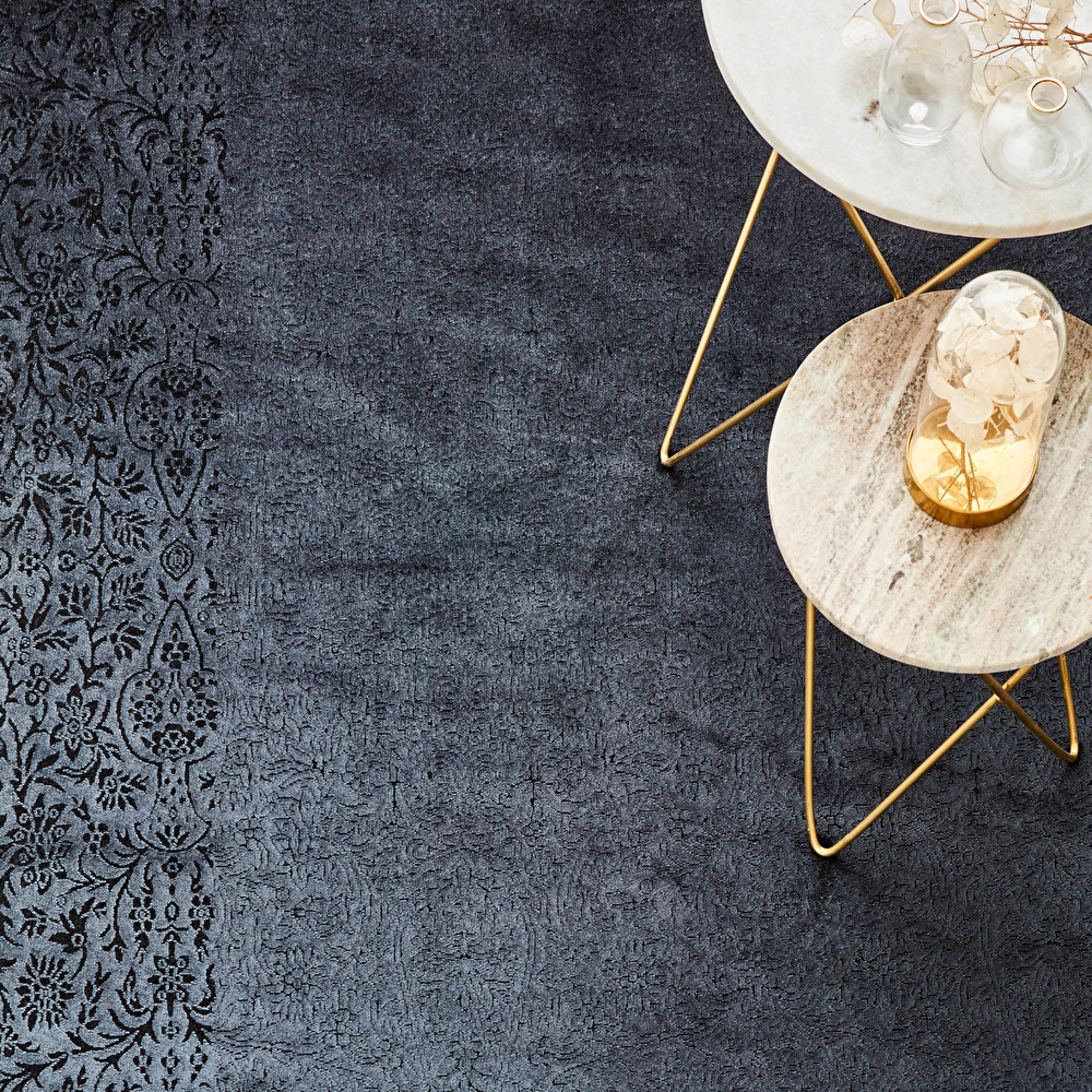 Kaşmir Halı Viskon Premium Damask Antrasit 200x290cm Halı görseli 1