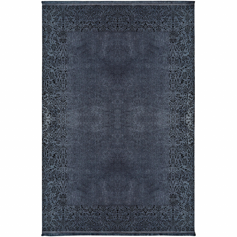 Kaşmir Halı Viskon Premium Damask Antrasit 200x290cm Halı görseli 2