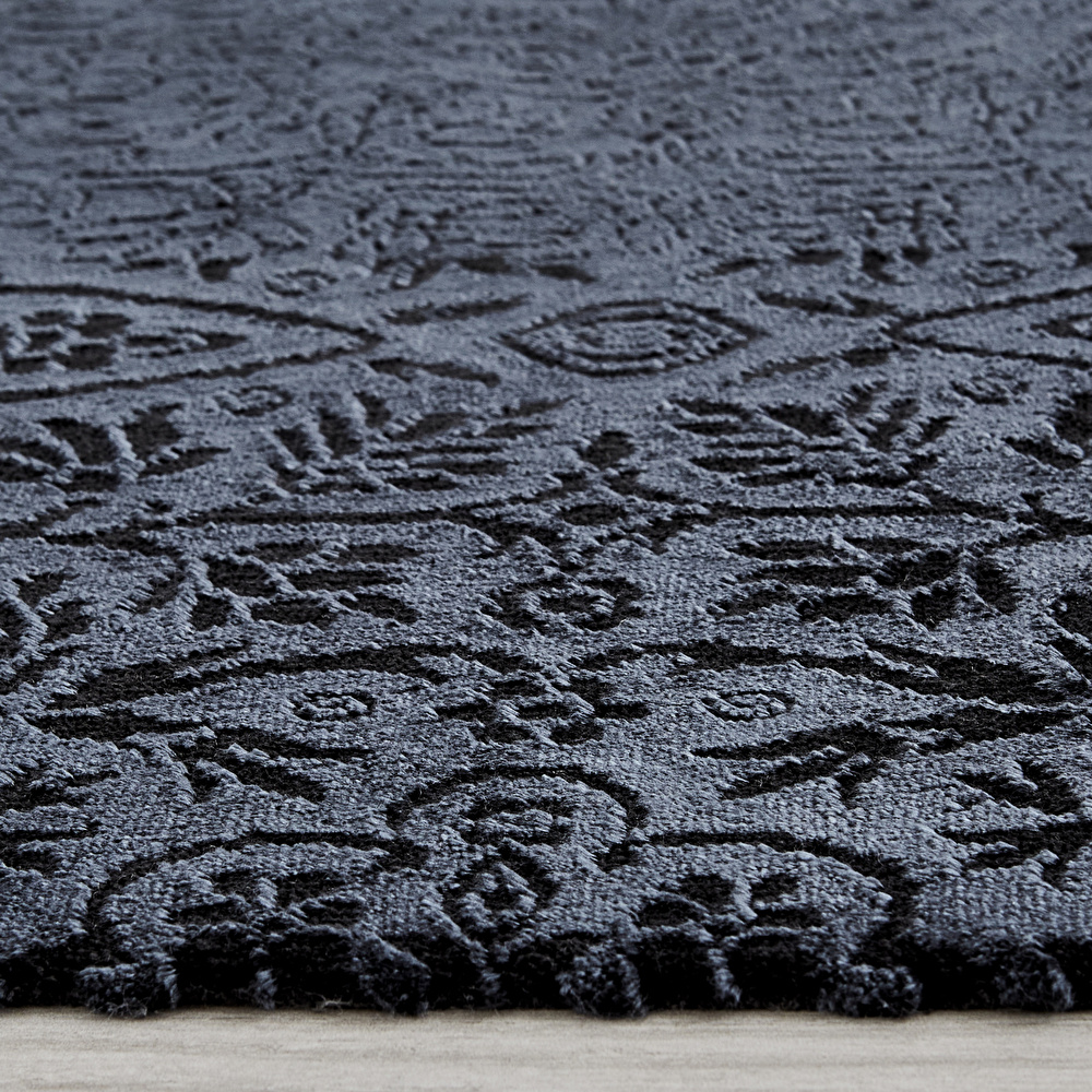 Kaşmir Halı Viskon Premium Damask Antrasit 200x290cm Halı görseli 5