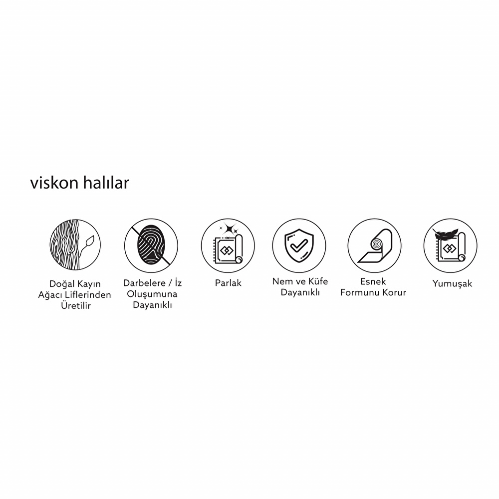 Kaşmir Halı Viskon Premium Bodrum 200x290 cm görseli 7