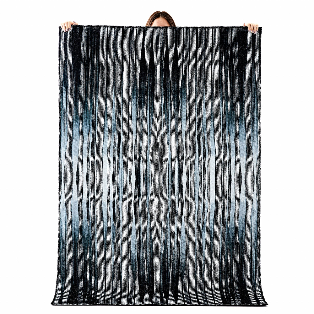 Kaşmir Halı Dekoratif Art Trend Black Line 180x280 cm görseli 1