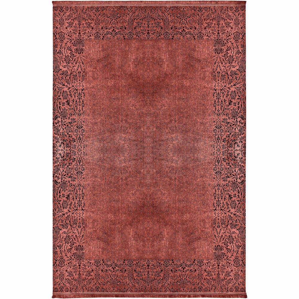 Kaşmir Halı Viskon Premium Damask Somon 80x300 cm Halı görseli 1