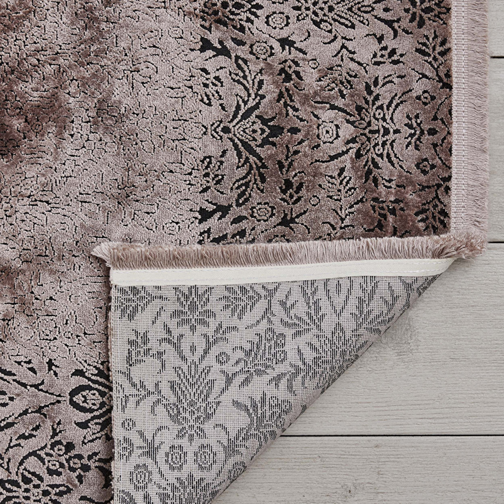 Kaşmir Halı Viskon Premium Damask Vizon 80x300 cm görseli 3