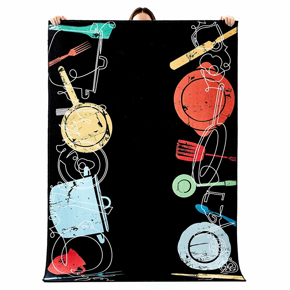 Kaşmir Halı Dekoratif Art Mutfak Kitchen 80x300 cm görseli 1
