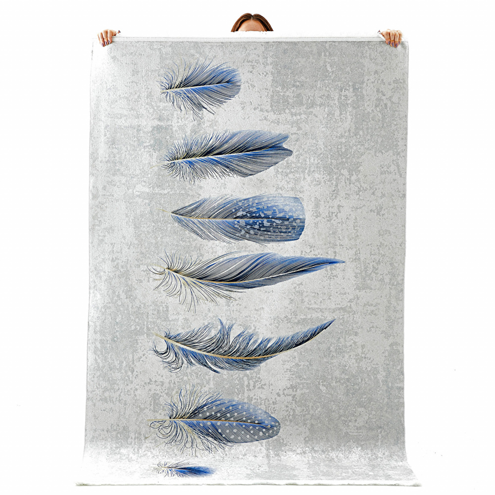 Kaşmir Halı Dekoratif Art Mutfak Feather 120x180 cm görseli 1