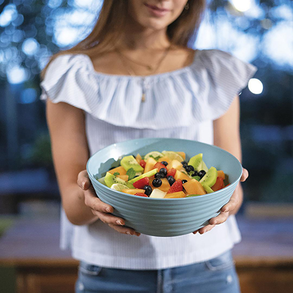 Guzzini Tierra L Kapaklı Salata Kasesi Mavi görseli 3
