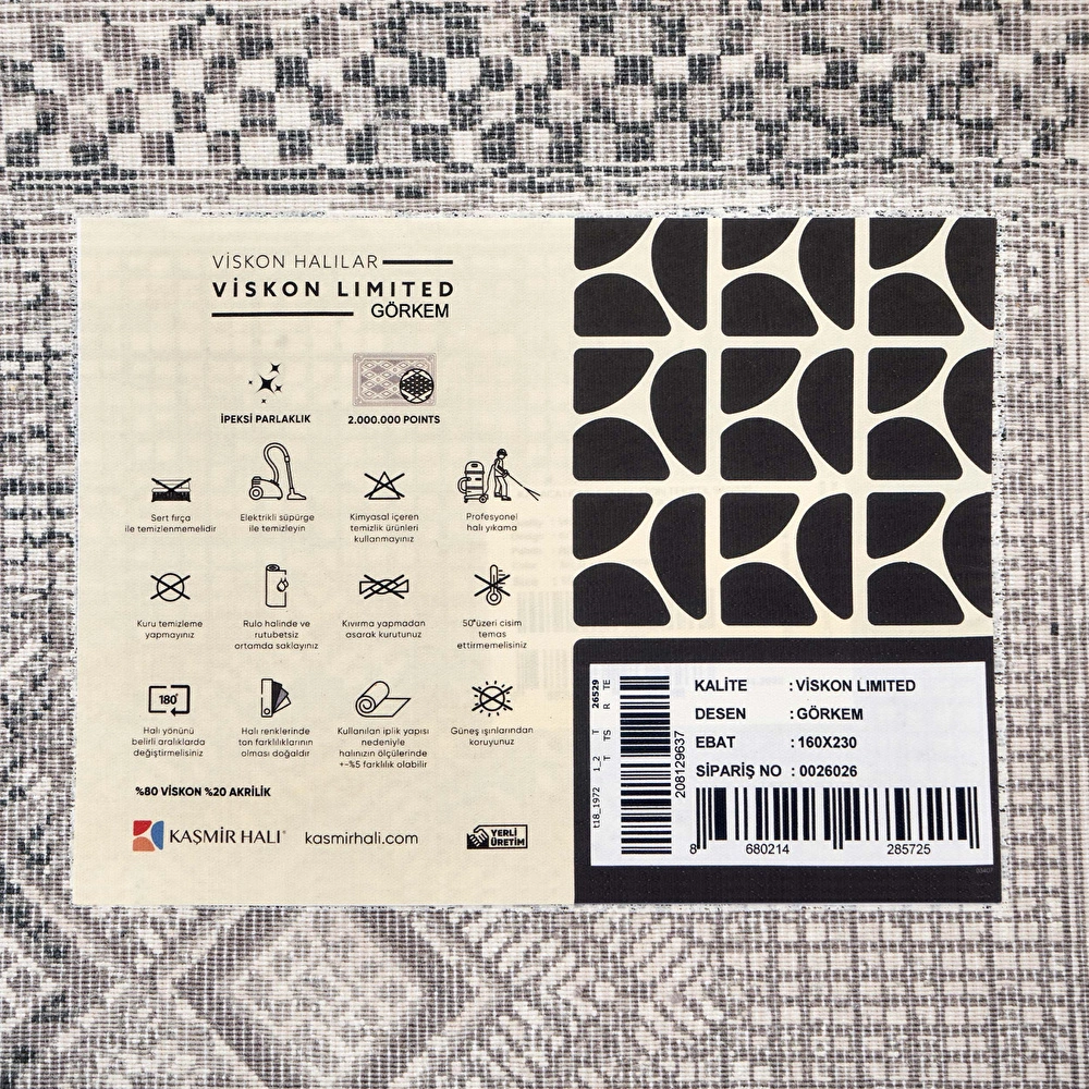 Kaşmir Halı Viskon Limited Görkem 160x230 cm görseli 9