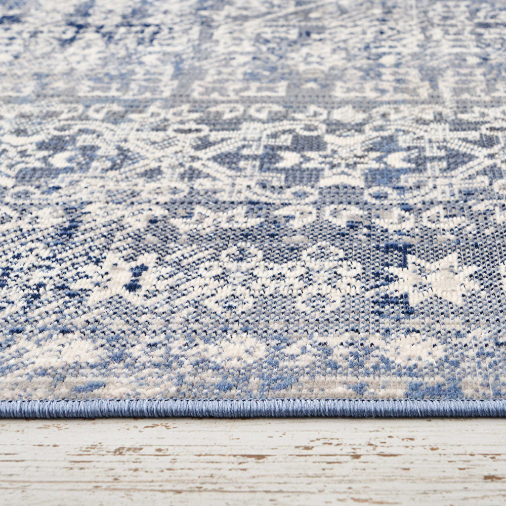 Kaşmir Halı 7/24 Alaca Kırkyama Mavi 80x150 cm görseli 5
