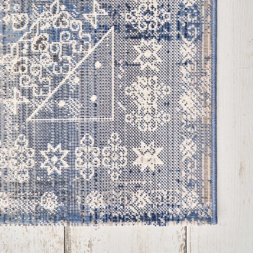 Kaşmir Halı 7/24 Alaca Kırkyama Mavi 80x150 cm görseli 7