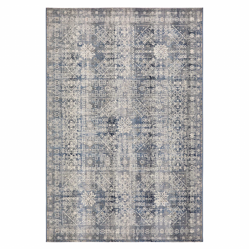 Kaşmir Halı 7/24 Alaca Kırkyama Mavi 80x150 cm görseli 8