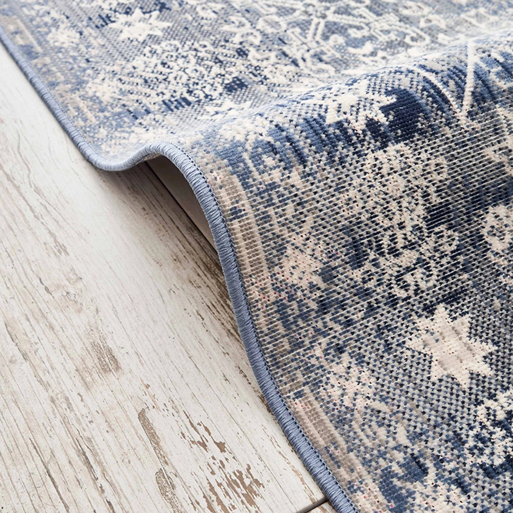 Kaşmir Halı 7/24 Alaca Kırkyama Mavi 200x290 cm görseli 3