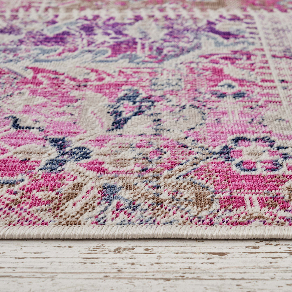 Kaşmir Halı 7/24 Alaca Kırkyama Pembe 80x150 cm görseli 8