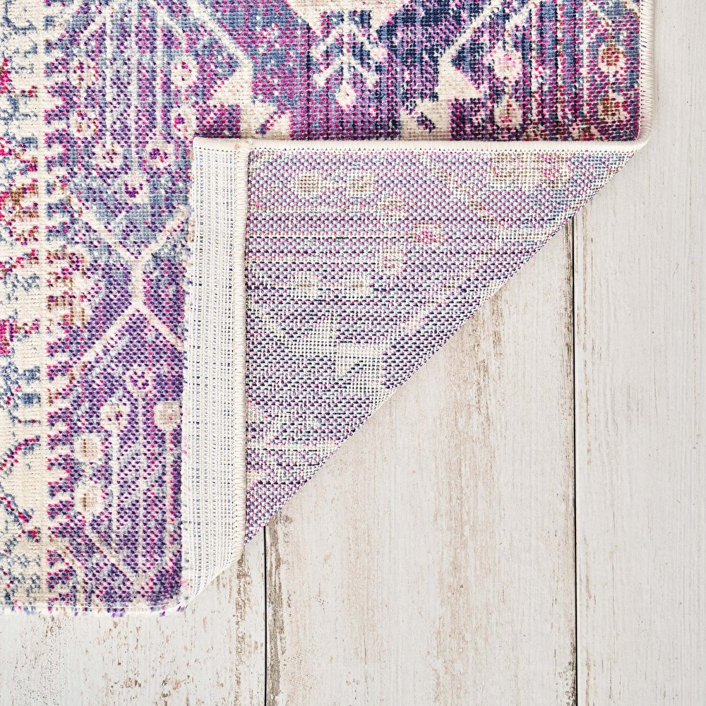 Kaşmir Halı 7/24 Alaca Kırkyama Pembe 80x150 cm görseli 10