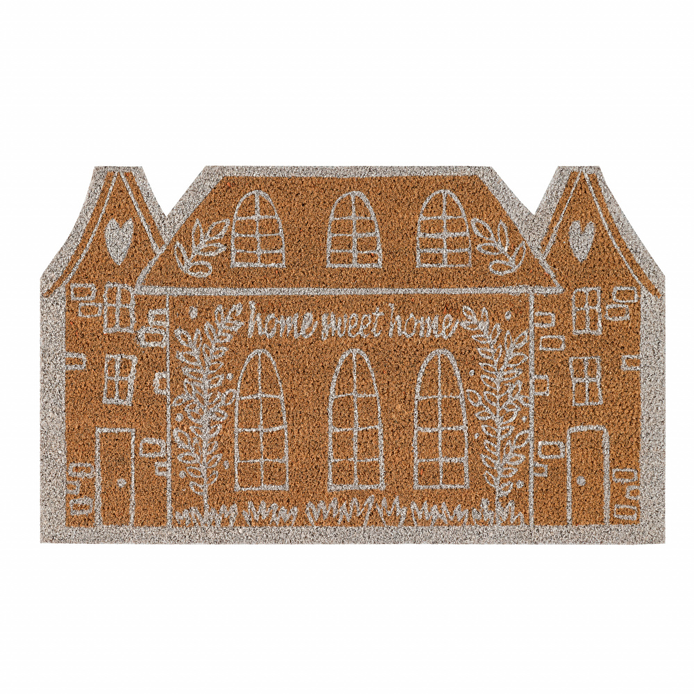 Kaşmir Halı Home Sweet Home Şekilli Coco Paspas 44x71 cm görseli 2