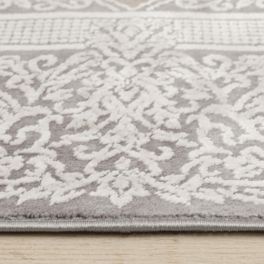 Kaşmir Halı Viskon Premium Alaz Gri 160x230 cm görseli 5