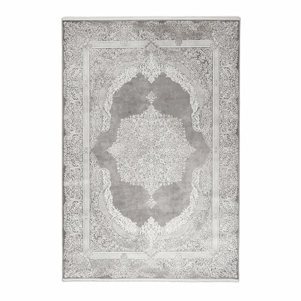 Kaşmir Halı Viskon Premium Alaz Gri 200x290 cm görseli 2